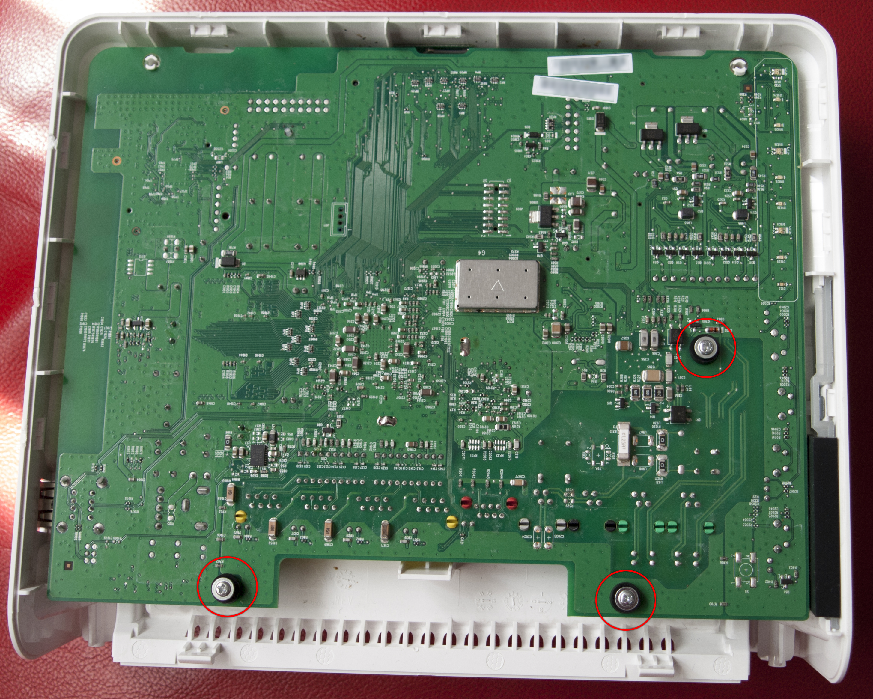 The screws on the back